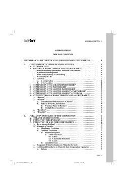 CORPORATIONS i. CORPORATIONS TABLE OF