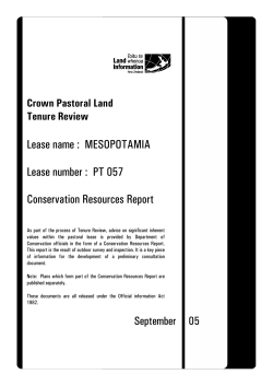 Mesopotamia - Conservation Resources Report