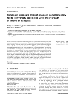 Fumonisin exposure through maize in complementary foods is