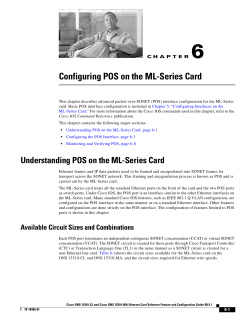 Chapter 6, Configuring POS on the ML-Series Card