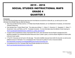 2015 &ndash; 2016 SOCIAL STUDIES INSTRUCTIONAL MAPS GRADE 4