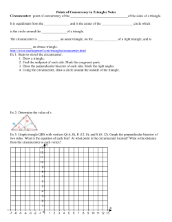 Points of Concurrency in Triangles Notes Circumcenter