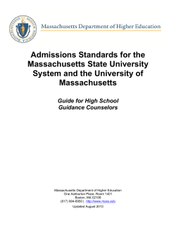 Admissions Standards for the Massachusetts State University