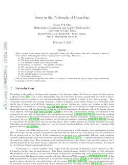 Issues in the Philosophy of Cosmology