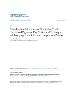 A Study of the Inheritance of Skin Color, Total Carotenoid Pigments