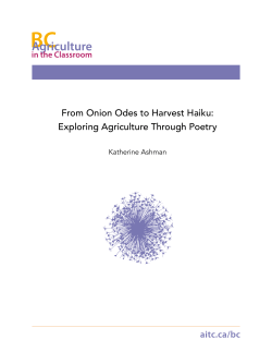 From Onion Odes to Harvest Haiku: Exploring Agriculture Through