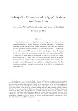 Is Inequality Underestimated in Egypt? Evidence from