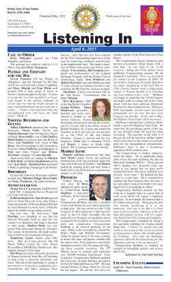 Listening In - April 6, 2015