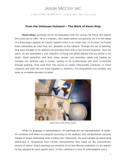 1 From the Unknown Outward &ndash; The Work of Kevin King