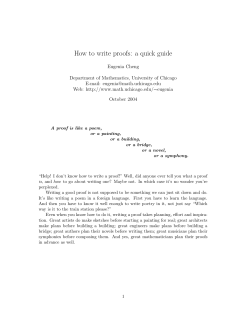 How to write proofs: a quick guide
