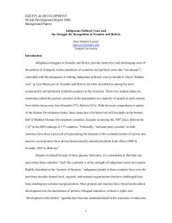 Indigenous Political Agency and