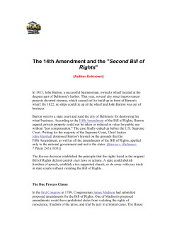 Second Bill of Rights - US Const., 14th Amendment