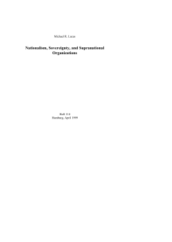 Nationalism, Sovereignty, and Supranational Organizations