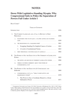Down With Legislative-Standing Myopia: Why Congressional Suits