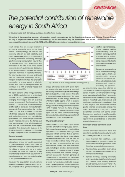 The potential contribution of renewable energy in
