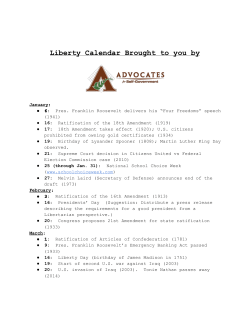 Liberty Calendar Brought to you by