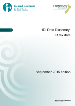 IDI Data Dictionary: IR tax data