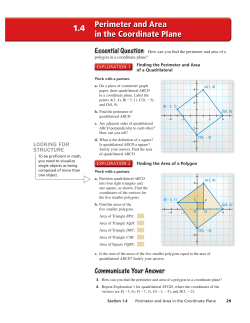 1.4 Perimeter and Area in the Coordinate Plane