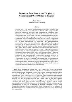 Noncanonical Word Order in English