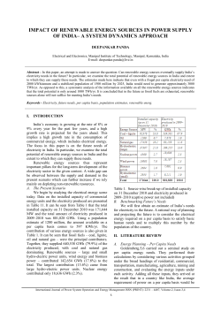Impact of Renewable Energy Sources in Power