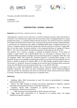 construction = schema = analogy