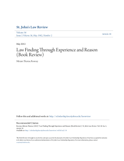 Law Finding Through Experience and Reason (Book Review)
