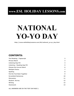 national yo-yo day - ESL Holiday Lessons