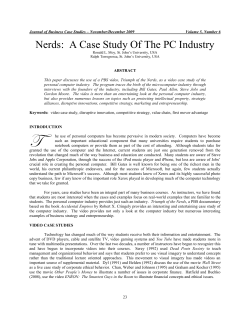 NERDS: A CASE STUDY OF THE PC INDUSTRY