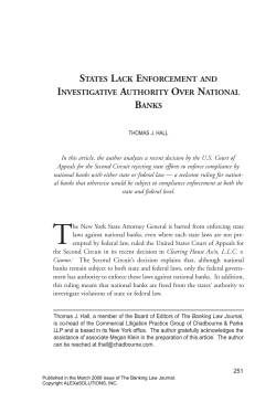 states lack enforcement and investigative authority over national banks