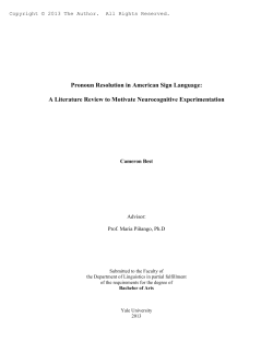 Pronoun Resolution in American Sign Language