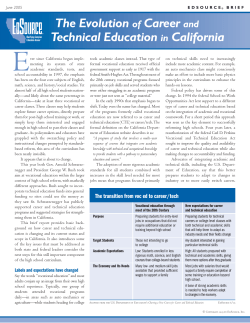 The Evolution of Career and Technical Education in