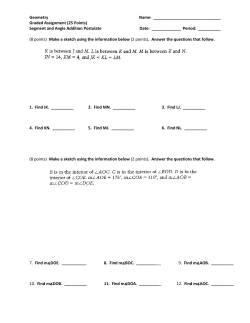 Geometry Name: Graded Assignment (25 Points) Segment and
