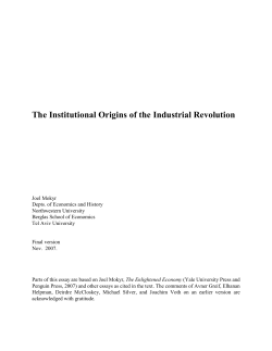 The Institutional Origins of the Industrial Revolution