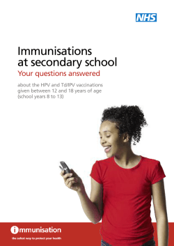 Immunisations at Secondary School