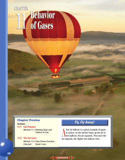 Chapter 11: Behavior of Gases