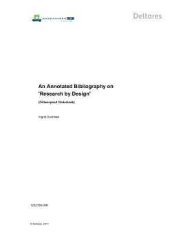 An Annotated Bibliography on `Research by Design`