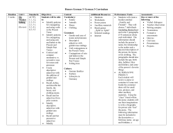Honors German 3/ German 3 Curriculum