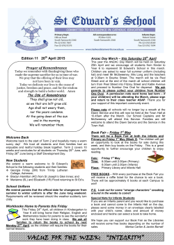 Edition 16: 28th May, 2001 - St Edwards primary school Tamworth