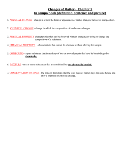 Changes of Matter - Chapter 3 In compo book (definition, sentence