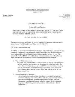 HIPPA Privacy Notice - Disabled Persons Action Organization