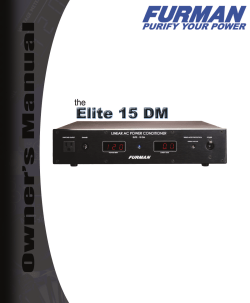 elite 15 dm owner`s manual