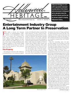 Entertainment Industry Group A Long Term Partner In Preservation