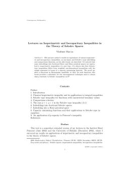 Lectures on Isoperimetric and Isocapacitary Inequalities - MAI
