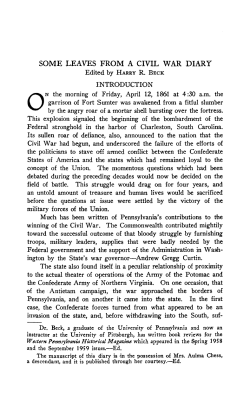 SOME LEAVES FROM A CIVILWAR DIARY