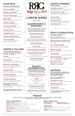 Rudy`s Lunch Menu Spring 2016