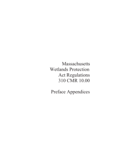 Massachusetts Wetlands Protection Act Regulations 310 CMR 10.00