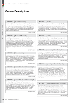 Course Descriptions
