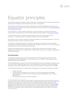 Equator Principles Reporting FY January