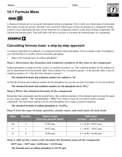 14.1 Formula Mass