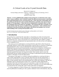 A Critical Look at Ice Crystal Growth Data